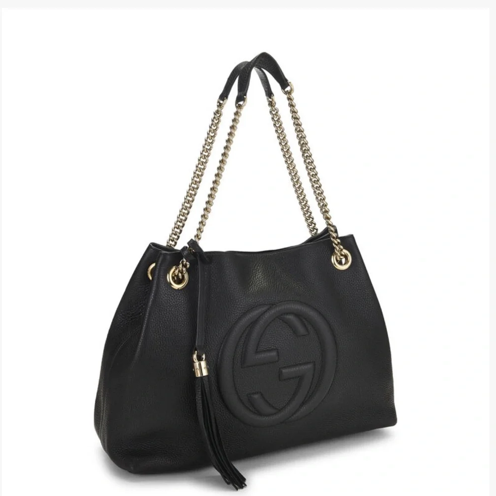 GUCCI Black Leather Soho Chain Tote - Picture 3 of 13